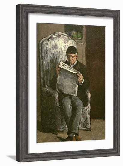 The Artist's Father, Reading "L'Événement", 1866-Paul Cézanne-Framed Giclee Print