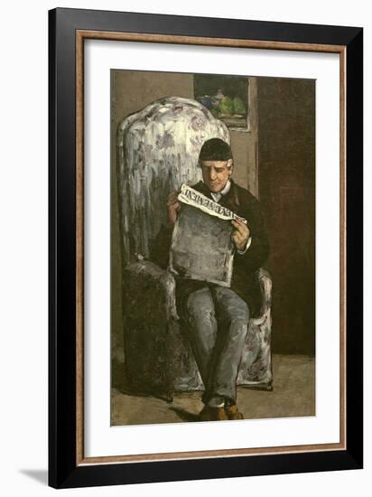 The Artist's Father, Reading "L'Événement", 1866-Paul Cézanne-Framed Giclee Print