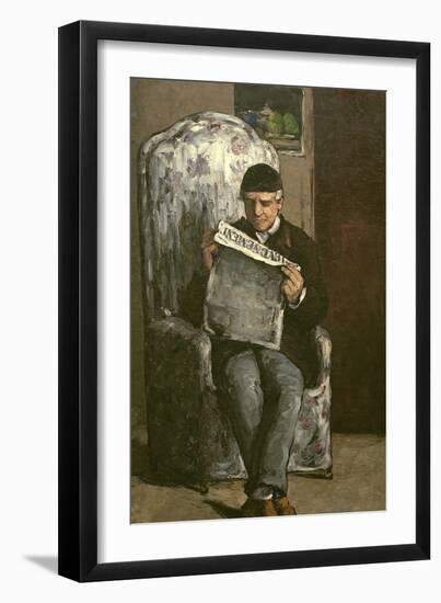 The Artist's Father, Reading "L'Événement", 1866-Paul Cézanne-Framed Giclee Print