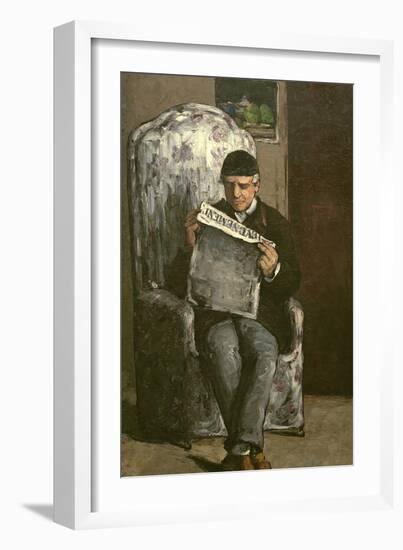 The Artist's Father, Reading "L'Événement", 1866-Paul Cézanne-Framed Giclee Print