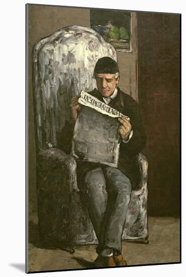 The Artist's Father, Reading "L'Événement", 1866-Paul Cézanne-Mounted Giclee Print