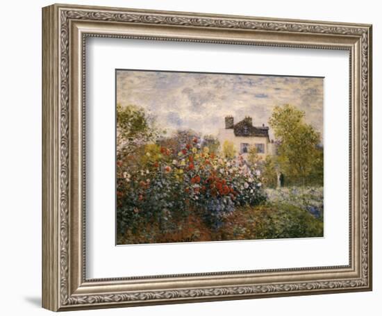 The Artist's Garden at Argenteuil-Claude Monet-Framed Art Print