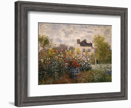 The Artist's Garden at Argenteuil-Claude Monet-Framed Art Print