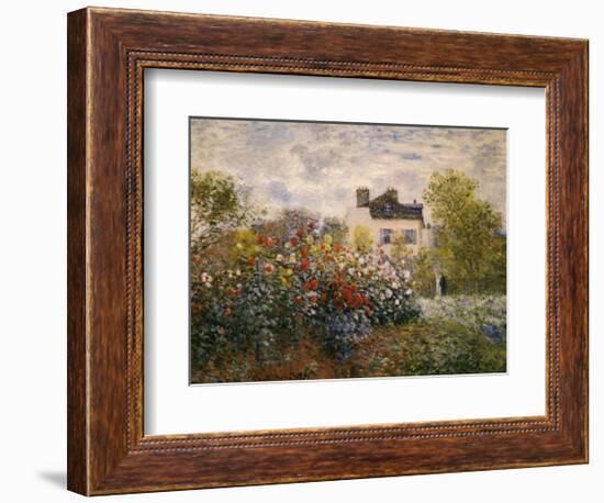 The Artist's Garden at Argenteuil-Claude Monet-Framed Art Print