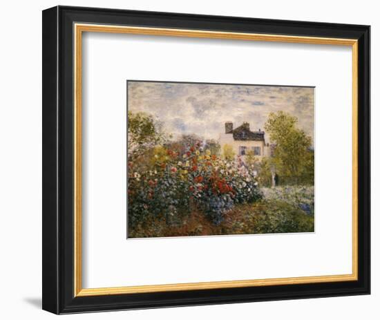 The Artist's Garden at Argenteuil-Claude Monet-Framed Art Print