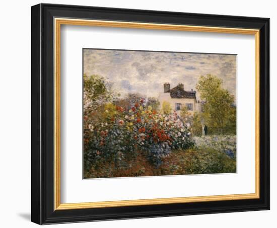 The Artist's Garden at Argenteuil-Claude Monet-Framed Art Print