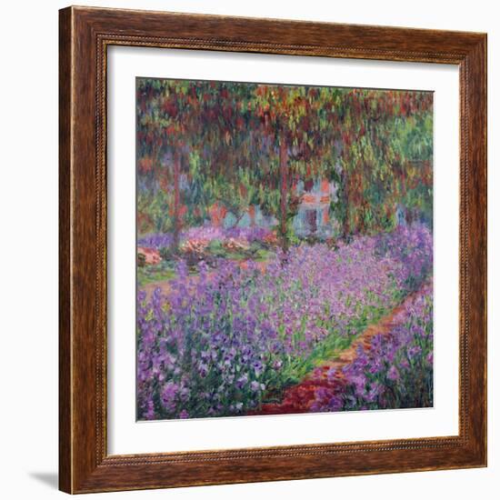 The Artist's Garden At Giverny, c.1900-Claude Monet-Framed Giclee Print