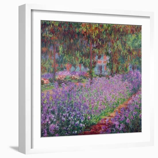 The Artist's Garden At Giverny, c.1900-Claude Monet-Framed Giclee Print