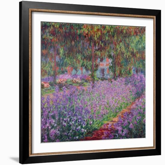 The Artist's Garden At Giverny, c.1900-Claude Monet-Framed Giclee Print