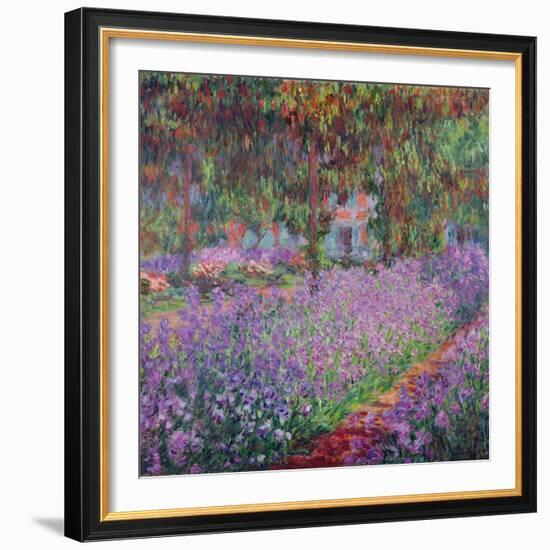 The Artist's Garden At Giverny, c.1900-Claude Monet-Framed Giclee Print