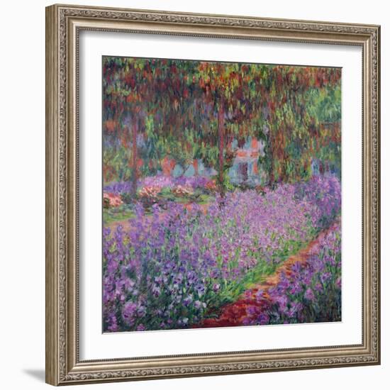 The Artist's Garden At Giverny, c.1900-Claude Monet-Framed Giclee Print