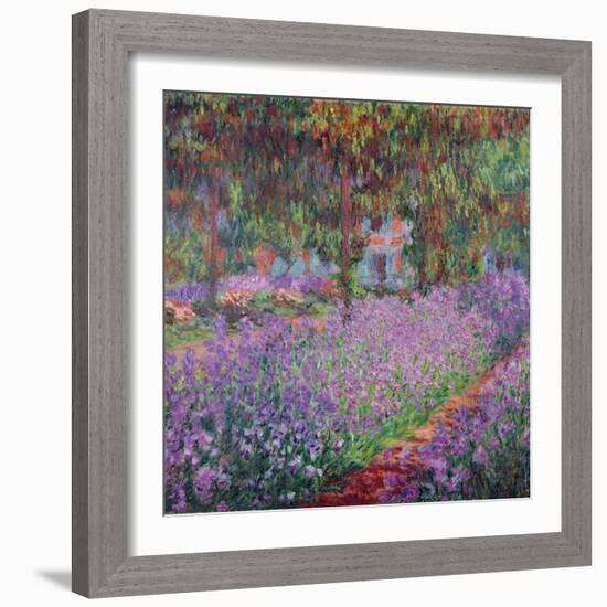 The Artist's Garden At Giverny, c.1900-Claude Monet-Framed Giclee Print