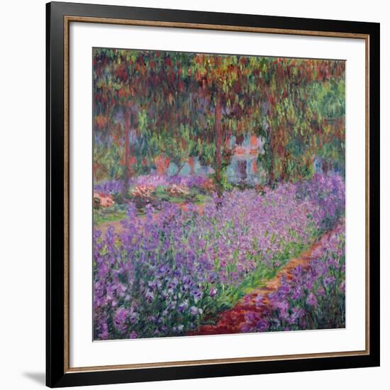 The Artist's Garden At Giverny, c.1900-Claude Monet-Framed Giclee Print