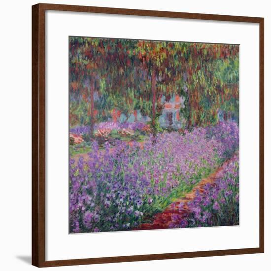 The Artist's Garden At Giverny, c.1900-Claude Monet-Framed Giclee Print