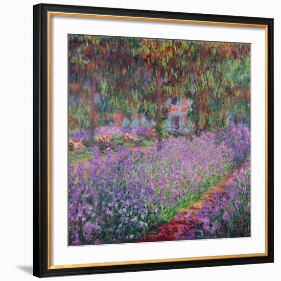 The Artist's Garden At Giverny, c.1900-Claude Monet-Framed Giclee Print