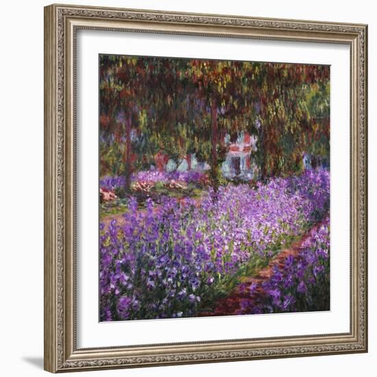 The Artist's Garden At Giverny, c.1900-Claude Monet-Framed Giclee Print