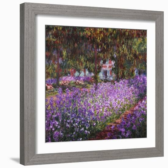 The Artist's Garden At Giverny, c.1900-Claude Monet-Framed Giclee Print