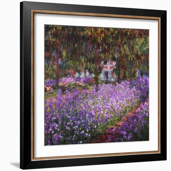 The Artist's Garden At Giverny, c.1900-Claude Monet-Framed Giclee Print