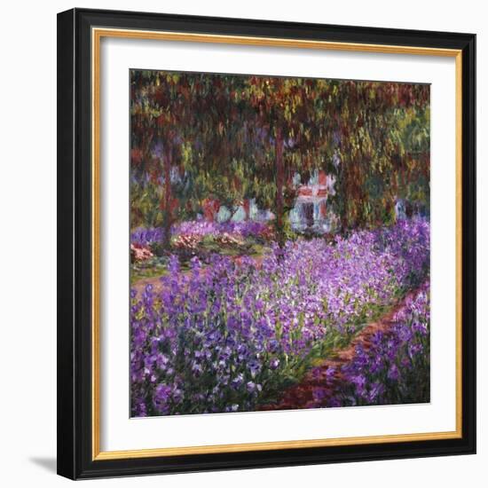 The Artist's Garden At Giverny, c.1900-Claude Monet-Framed Giclee Print