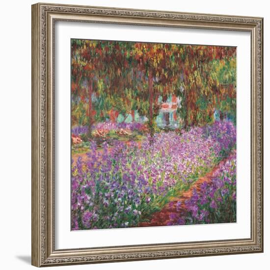 The Artist's Garden At Giverny, c.1900-Claude Monet-Framed Art Print