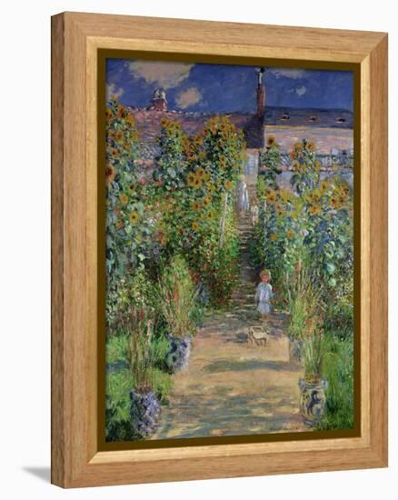 The Artist's Garden at Vetheuil, 1880-Claude Monet-Framed Premier Image Canvas