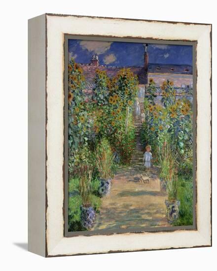 The Artist's Garden at Vetheuil, 1880-Claude Monet-Framed Premier Image Canvas