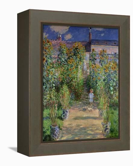 The Artist's Garden at Vetheuil, 1880-Claude Monet-Framed Premier Image Canvas