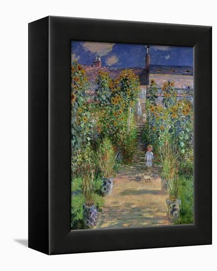 The Artist's Garden at Vetheuil, 1880-Claude Monet-Framed Premier Image Canvas