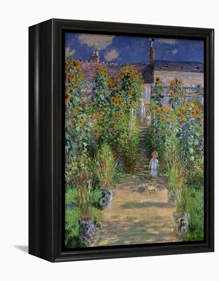 The Artist's Garden at Vetheuil, 1880-Claude Monet-Framed Premier Image Canvas