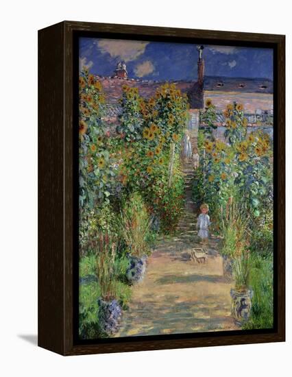 The Artist's Garden at Vetheuil, 1880-Claude Monet-Framed Premier Image Canvas