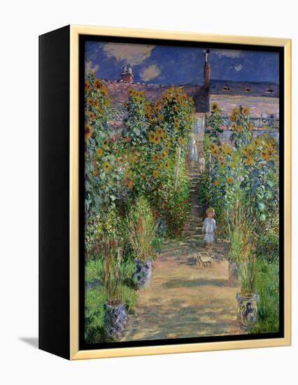 The Artist's Garden at Vetheuil, 1880-Claude Monet-Framed Premier Image Canvas