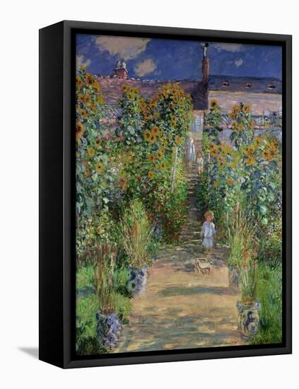 The Artist's Garden at Vetheuil, 1880-Claude Monet-Framed Premier Image Canvas