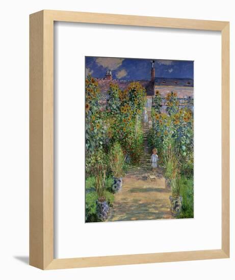 The Artist's Garden at Vetheuil, 1880-Claude Monet-Framed Premium Giclee Print