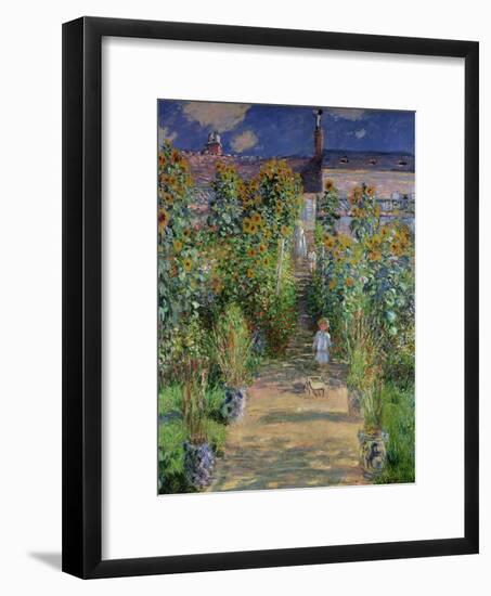 The Artist's Garden at Vetheuil, 1880-Claude Monet-Framed Giclee Print