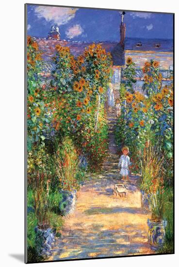 The Artist's Garden at Vetheuil-Claude Monet-Mounted Art Print