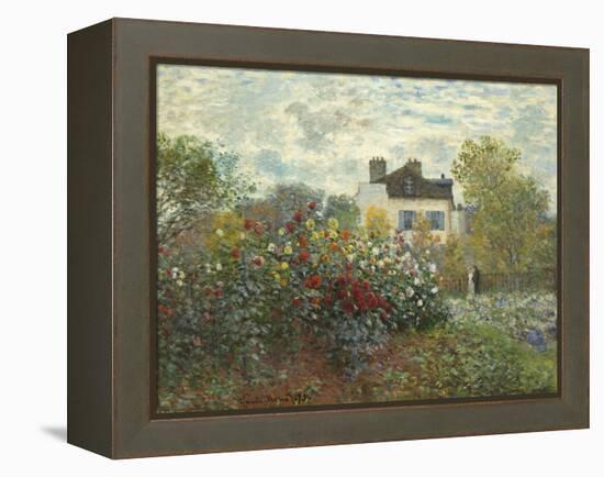 The Artist's Garden in Argenteuil (A Corner of the Garden with Dahlias), 1873-Claude Monet-Framed Premier Image Canvas