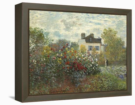 The Artist's Garden in Argenteuil (A Corner of the Garden with Dahlias), 1873-Claude Monet-Framed Premier Image Canvas