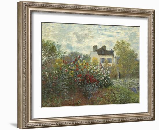 The Artist's Garden in Argenteuil (A Corner of the Garden with Dahlias), 1873-Claude Monet-Framed Premium Giclee Print