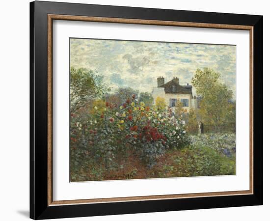 The Artist's Garden in Argenteuil (A Corner of the Garden with Dahlias), 1873-Claude Monet-Framed Premium Giclee Print