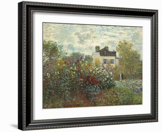 The Artist's Garden in Argenteuil (A Corner of the Garden with Dahlias), 1873-Claude Monet-Framed Premium Giclee Print