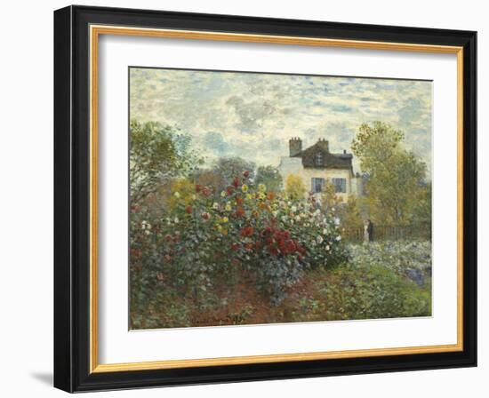 The Artist's Garden in Argenteuil (A Corner of the Garden with Dahlias), 1873-Claude Monet-Framed Premium Giclee Print