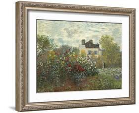 The Artist's Garden in Argenteuil (A Corner of the Garden with Dahlias), 1873-Claude Monet-Framed Giclee Print