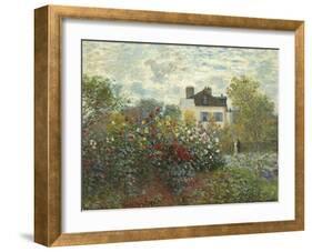 The Artist's Garden in Argenteuil (A Corner of the Garden with Dahlias), 1873-Claude Monet-Framed Giclee Print
