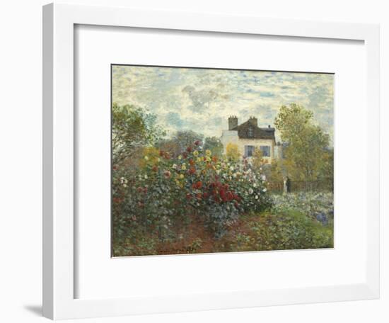 The Artist's Garden in Argenteuil (A Corner of the Garden with Dahlias), 1873-Claude Monet-Framed Giclee Print