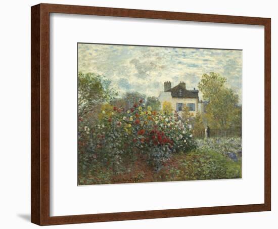 The Artist's Garden in Argenteuil (A Corner of the Garden with Dahlias), 1873-Claude Monet-Framed Giclee Print