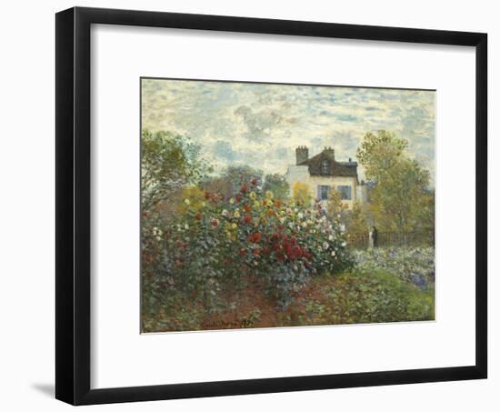 The Artist's Garden in Argenteuil (A Corner of the Garden with Dahlias), 1873-Claude Monet-Framed Giclee Print