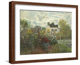 The Artist's Garden in Argenteuil (A Corner of the Garden with Dahlias), 1873-Claude Monet-Framed Giclee Print