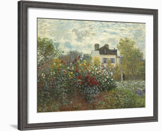 The Artist's Garden in Argenteuil (A Corner of the Garden with Dahlias), 1873-Claude Monet-Framed Giclee Print