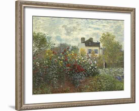 The Artist's Garden in Argenteuil (A Corner of the Garden with Dahlias), 1873-Claude Monet-Framed Giclee Print