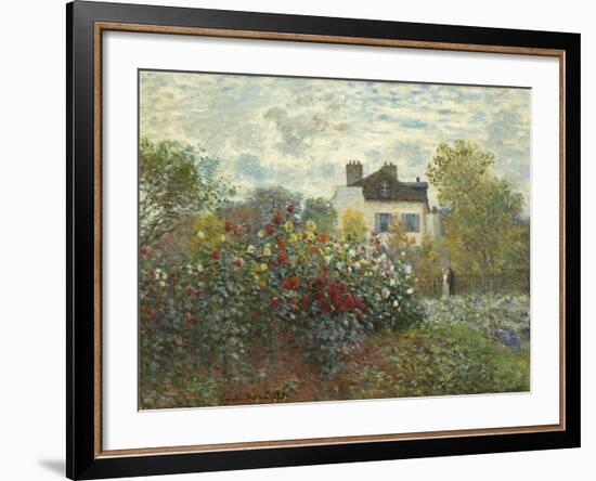 The Artist's Garden in Argenteuil (A Corner of the Garden with Dahlias), 1873-Claude Monet-Framed Giclee Print